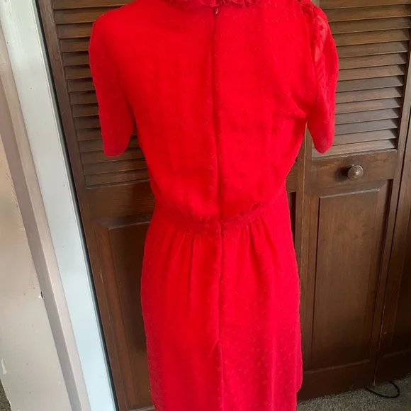 Monique Lhuillier Red High Neck Mini Dress - Picture 11 of 12